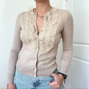 J.Crew Ruffle Trim Cardigan